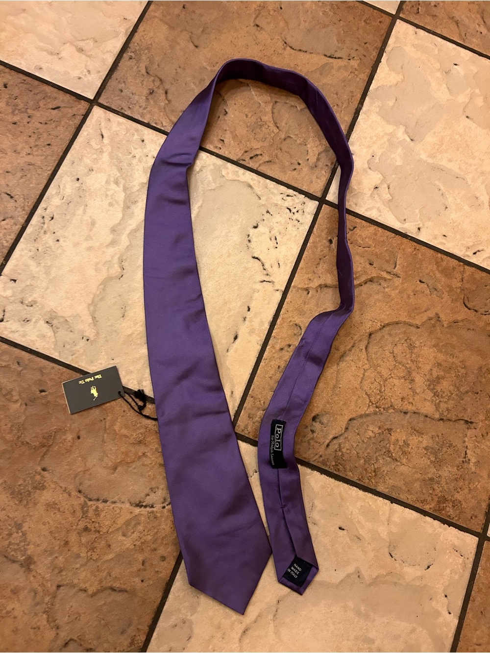 Polo Ralph lauren made in Italy purple tie nwt